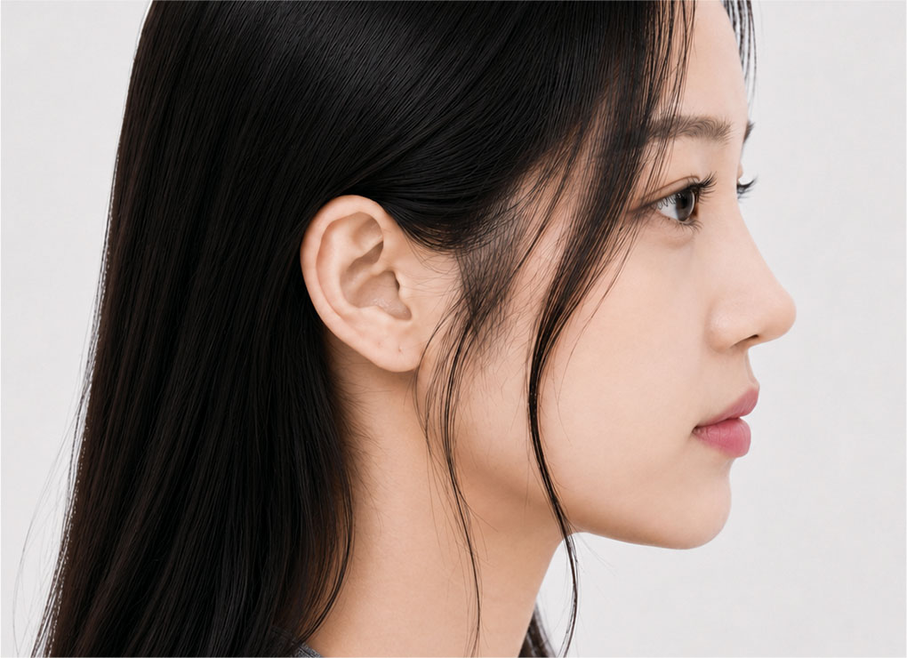 입체감 있는 콧대 라인